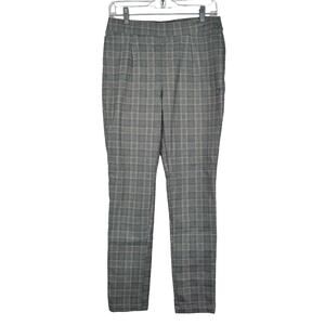 DKNY Plaid Straight Leg Ankle Pull On Pants 10